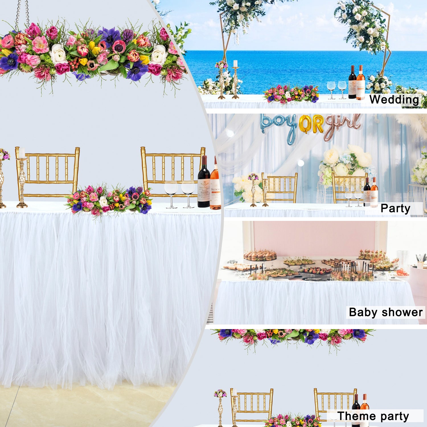 DIY,Table skirt，Sewing table skirt wedding party decoration