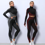 Seamless yoga wear set new knitted hip-lifting stretchy workout yoga trousers Z