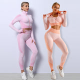 Seamless yoga wear set new knitted hip-lifting stretchy workout yoga trousers Z