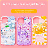 Cream gel phone case diy material kit handmade Christmas resin cartoon accessories doll set