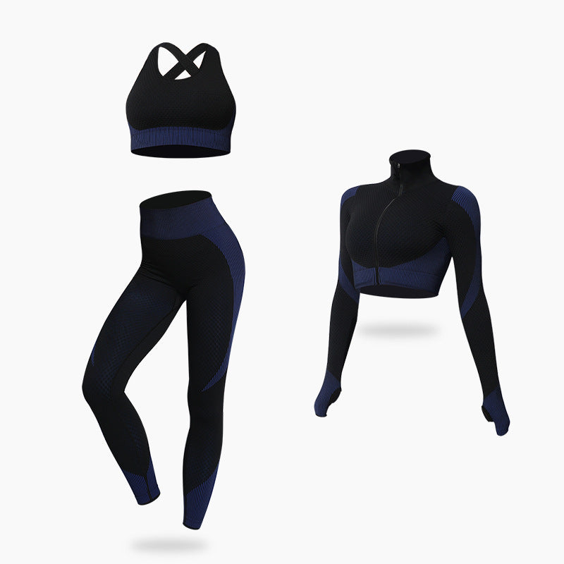 Seamless yoga wear set new knitted hip-lifting stretchy workout
