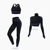 Seamless yoga wear set new knitted hip-lifting stretchy workout yoga trousers Z